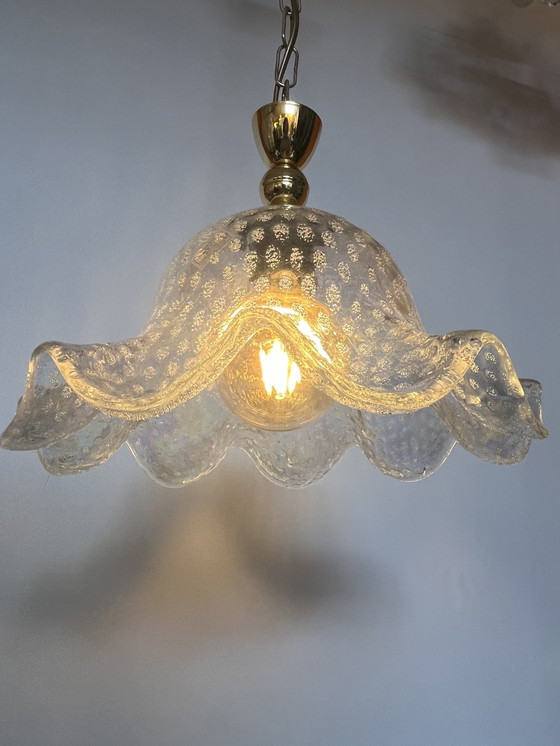 Image 1 of Vintage Murano geblazen kristallen hanglamp infusie glas 