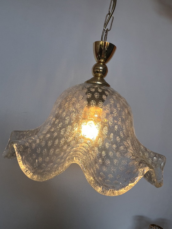 Image 1 of Vintage Murano geblazen kristallen hanglamp infusie glas 