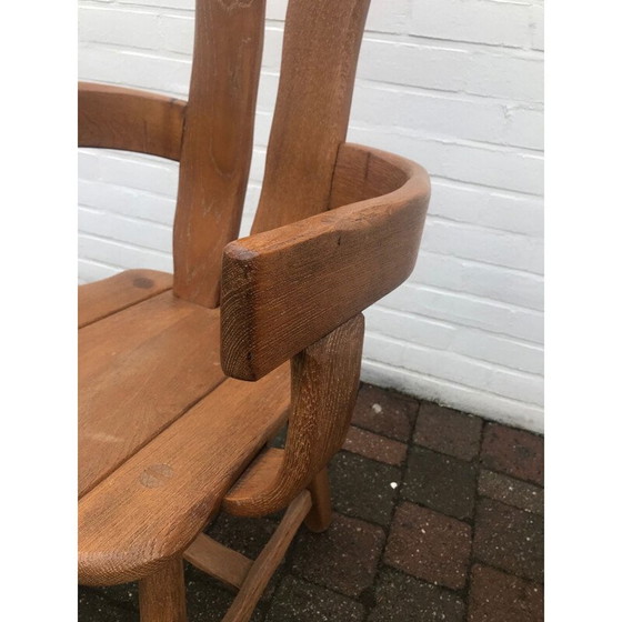 Image 1 of Set van 6 vintage brutalistische stoelen van het ambachtelijke huis De Puydt, België 1960