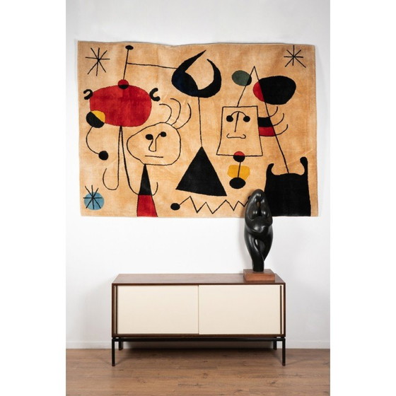 Image 1 of Vintage wollen vloerkleed van Joan Miro