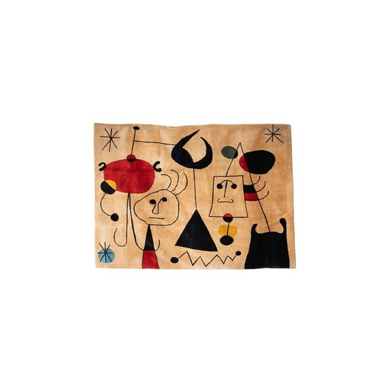 Image 1 of Vintage wollen vloerkleed van Joan Miro