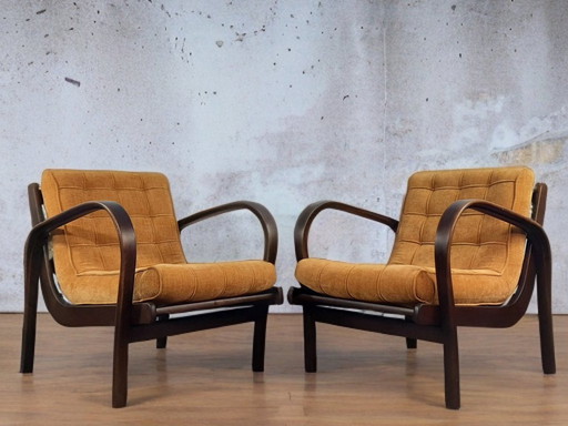 2 Fauteuils Kropaček & Kozelka, Tsjechisch Mid Century 1940S