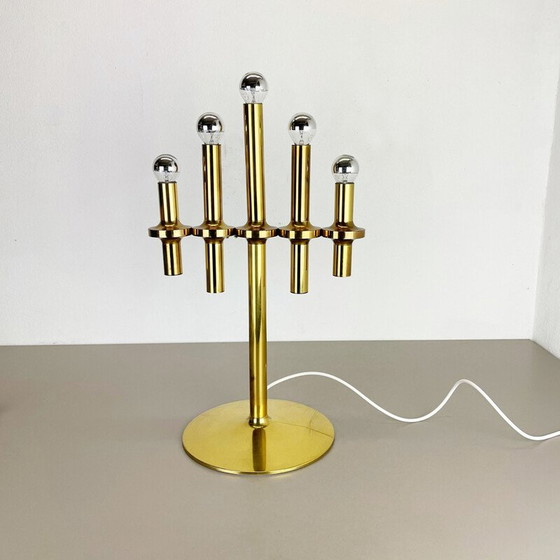 Image 1 of Vintage messing tafellamp, Italië 1970