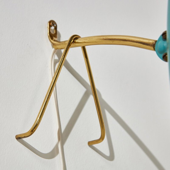 Image 1 of Vintage messing en metalen lamp van Rupert Nikoll, Oostenrijk 1950