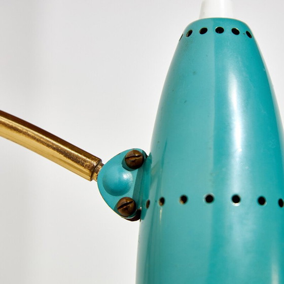 Image 1 of Vintage messing en metalen lamp van Rupert Nikoll, Oostenrijk 1950