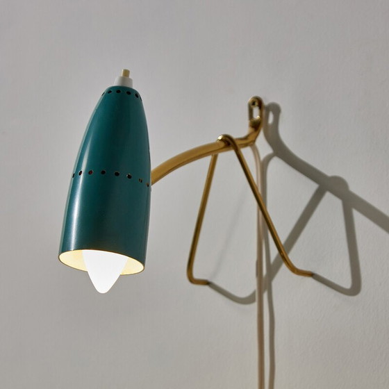 Image 1 of Vintage messing en metalen lamp van Rupert Nikoll, Oostenrijk 1950