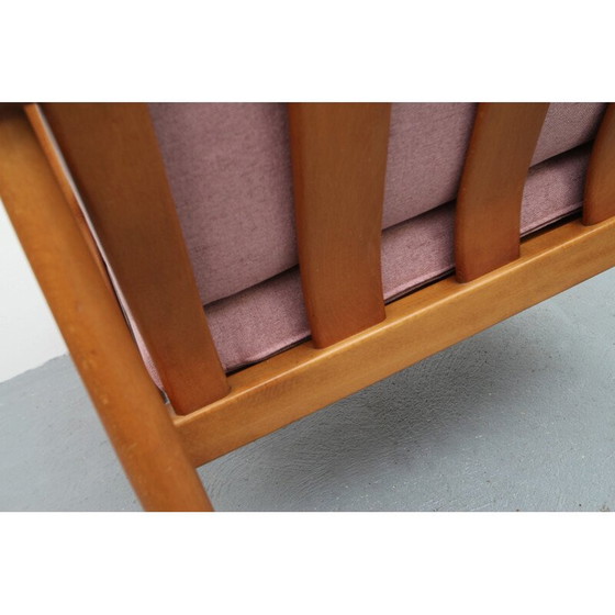 Image 1 of Vintage scandinavische roze fauteuil in beukenhout - jaren 1960