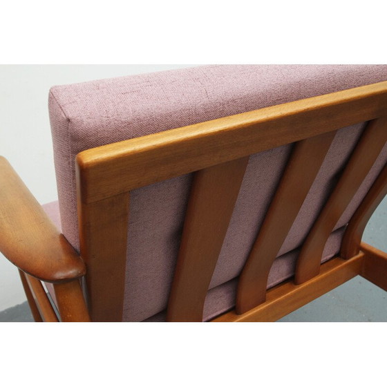 Image 1 of Vintage scandinavische roze fauteuil in beukenhout - jaren 1960