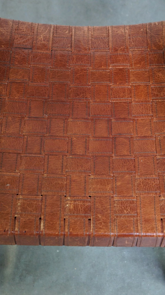 Image 1 of 2 x Schuitema design shaker stoel met gevlochten lederen zitting en rugleuning