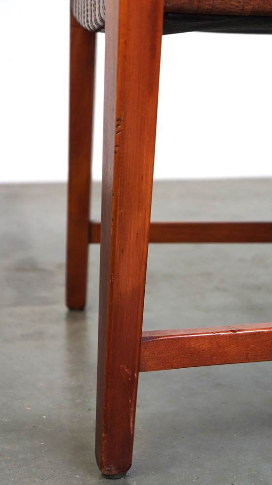 Image 1 of 2 x Schuitema design shaker stoel met gevlochten lederen zitting en rugleuning