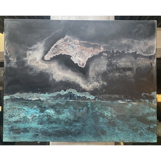 Image 1 of Vintage schilderij "Affleurement" van Frédérique Domergue