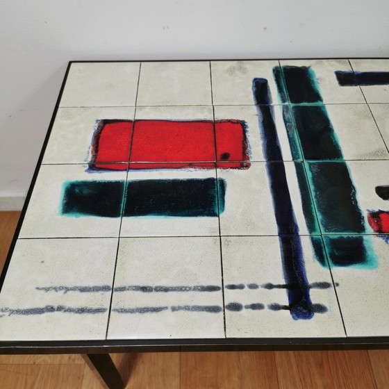 Image 1 of Vintage Tegeltafel, Salontafel, Mid Century Koffietafel