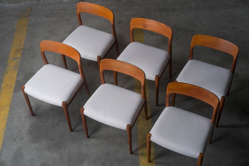 6 x Niels O. Møller - Model 75 eetkamerstoelen