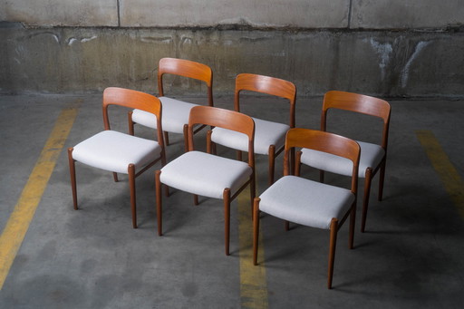 6 x Niels O. Møller - Model 75 eetkamerstoelen