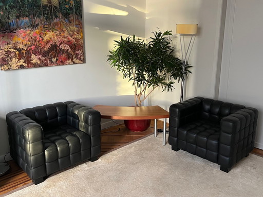 2x Josef Hoffmann Kubus fauteuils van Wittmann