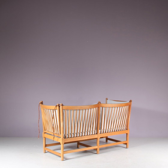 Image 1 of Spokeback Bank van Børge Mogensen voor Fritz Hansen, Denemarken 1963