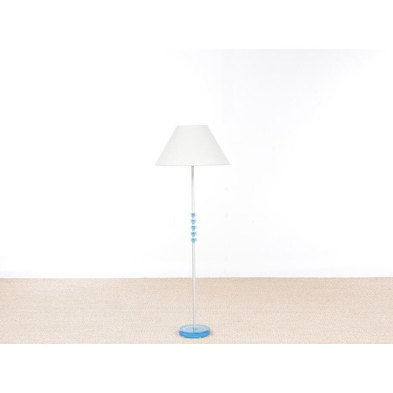 Image 1 of Scandinavische vloerlamp met aluminium en glas van Carl Fagerlund voor Orrefors - 1960