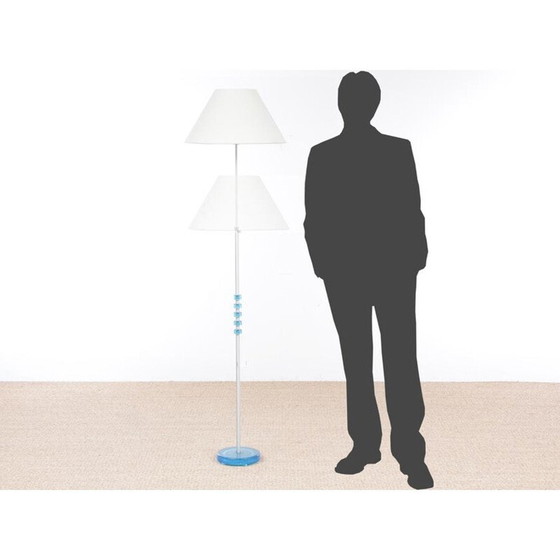 Image 1 of Scandinavische vloerlamp met aluminium en glas van Carl Fagerlund voor Orrefors - 1960