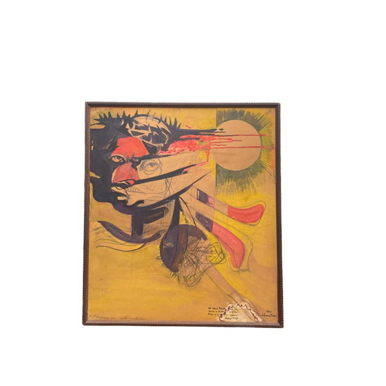 Image 1 of Vintage abstract schilderij, jaren 1960