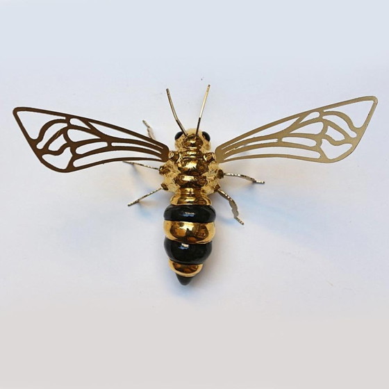 Image 1 of Gouden & Zwarte Bijen Keramisch Sculptuur