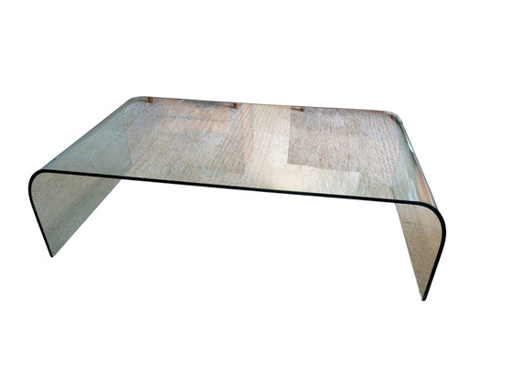 Image 1 of Vintage Glazen Xl Salontafel Fiam 'Waterfall'