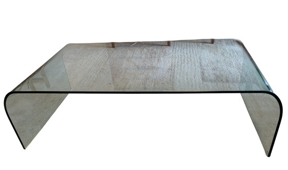 Image 1 of Vintage Glazen Xl Salontafel Fiam 'Waterfall'