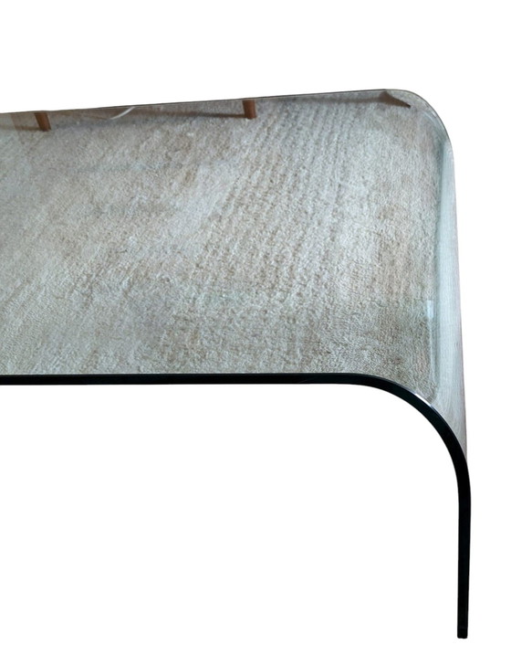 Image 1 of Vintage Glazen Xl Salontafel Fiam 'Waterfall'