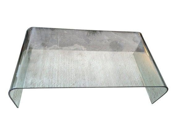 Image 1 of Vintage Glazen Xl Salontafel Fiam 'Waterfall'