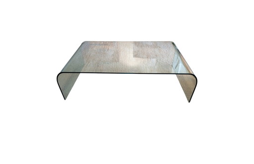 Vintage Glazen Xl Salontafel Fiam 'Waterfall'