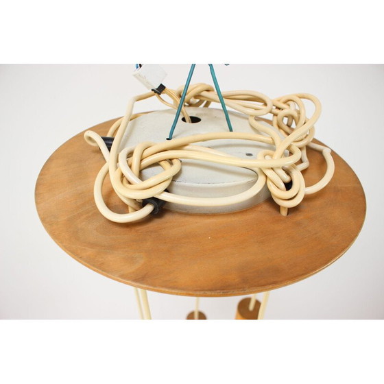 Image 1 of Vintage verstelbare kroonluchter van hout en kunststof van Pokrok Žilina, Tsjecho-Slowakije 1970