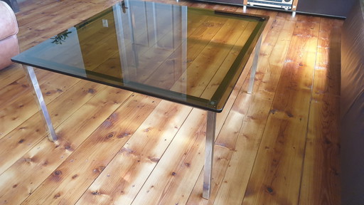 Vintage salontafel met rookglas