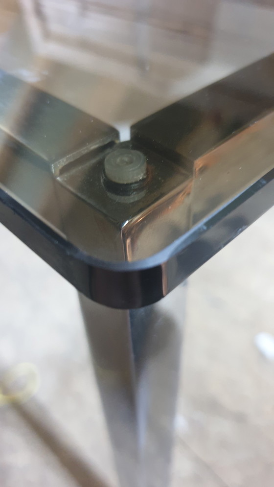 Image 1 of Vintage salontafel met rookglas