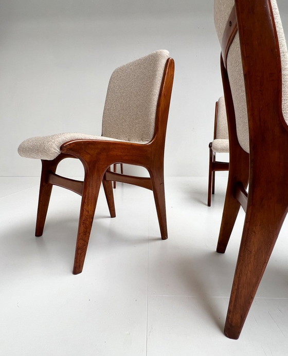 Image 1 of Set Van 4 Opnieuw Gestoffeerde Mahjongg Stoelen, 1950'S