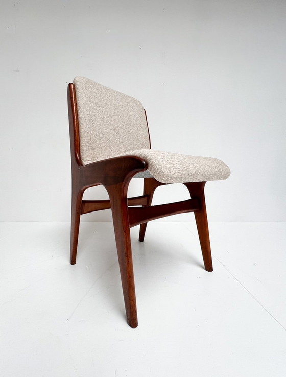 Image 1 of Set Van 4 Opnieuw Gestoffeerde Mahjongg Stoelen, 1950'S