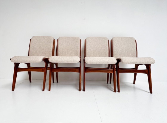 Image 1 of Set Van 4 Opnieuw Gestoffeerde Mahjongg Stoelen, 1950'S