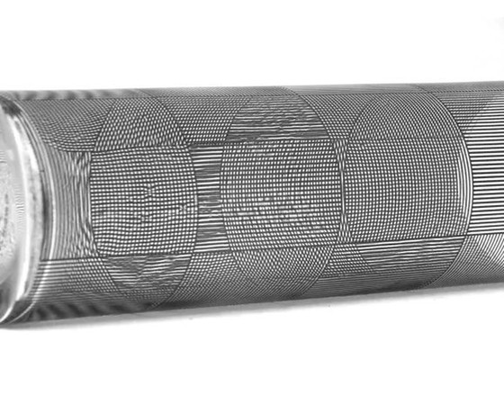 Image 1 of Vintage Vaas - Kinetisch Glas - Op Art - Sydney Cash - Moma - 1995