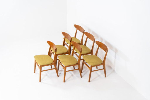 Set van 6 teakhouten eetkamerstoelen van Falsled Møbelfabrik (Denemarken, 1960S).