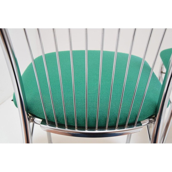 Image 1 of Paar vintage stoelen in chroom en stof van Nowy Styl, Tsjecho-Slowakije 1980