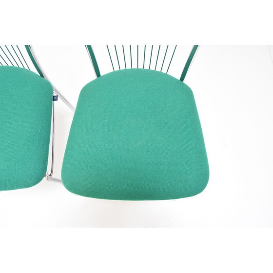 Image 1 of Paar vintage stoelen in chroom en stof van Nowy Styl, Tsjecho-Slowakije 1980