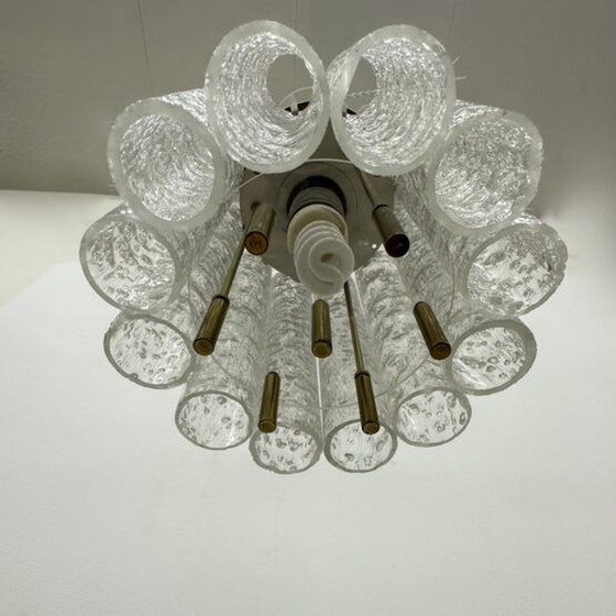 Image 1 of 1x Doria Leuchten Hanglamp met Glazen Cilinders, 1970's