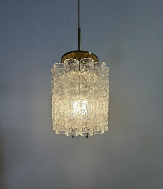 Image 1 of 1x Doria Leuchten Hanglamp met Glazen Cilinders, 1970's