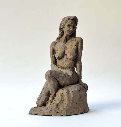 Terracotta sculptuur - Een naakte vrouw - Yolande Ide (1931)