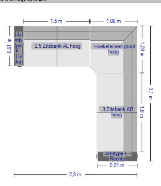 Image 1 of Sanders Hoekbank Grijs