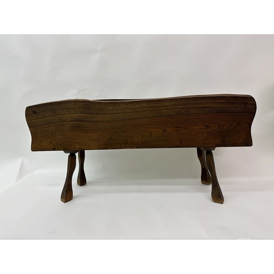 Image 1 of Brutalistische vintage massief houten plantenbak, jaren 1970