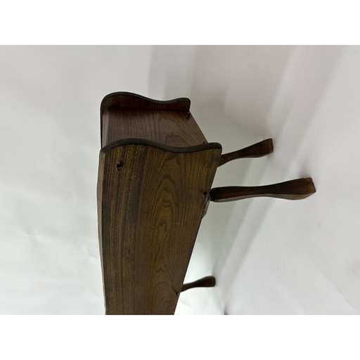 Brutalistische vintage massief houten plantenbak, jaren 1970