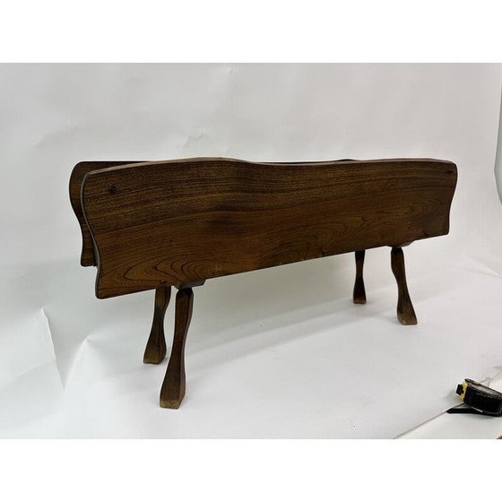 Image 1 of Brutalistische vintage massief houten plantenbak, jaren 1970