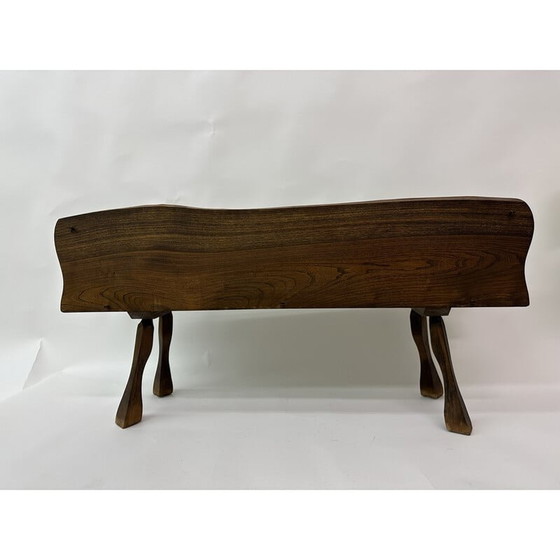 Image 1 of Brutalistische vintage massief houten plantenbak, jaren 1970