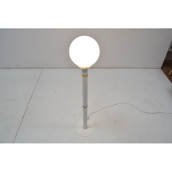 Image 1 of Vintage vloerlamp van melkglas, metaal en messing, Tsjecho-Slowakije 1970