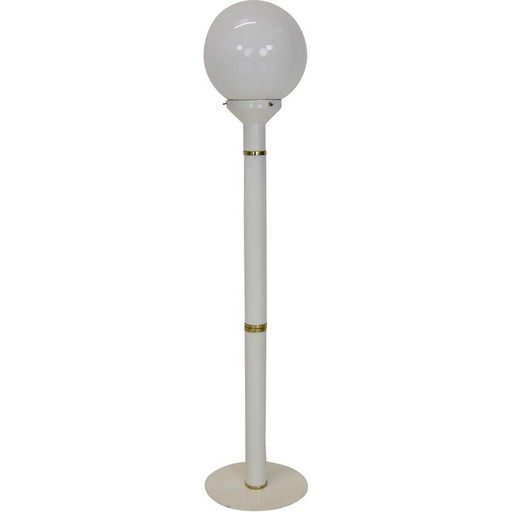 Vintage vloerlamp van melkglas, metaal en messing, Tsjecho-Slowakije 1970