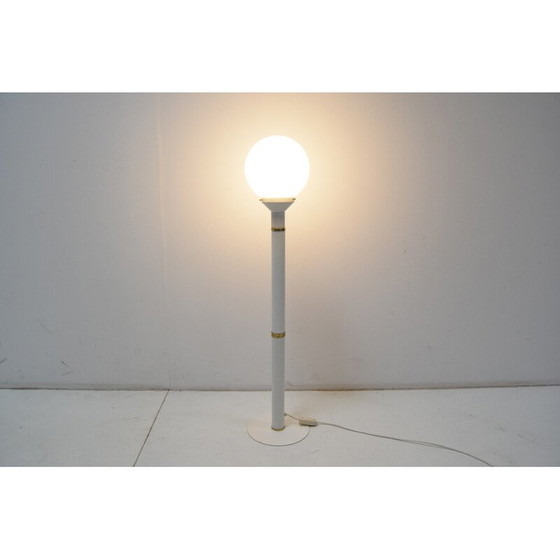 Image 1 of Vintage vloerlamp van melkglas, metaal en messing, Tsjecho-Slowakije 1970